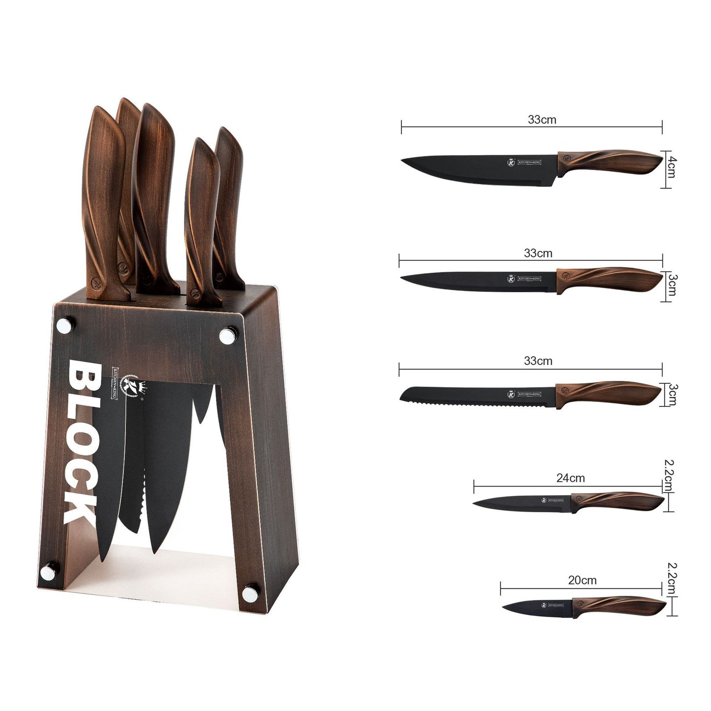 Set de Cuchillos Premium en Acero Inoxidable | 5 piezas con base