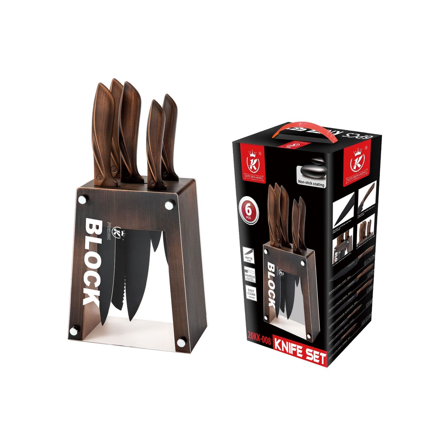 Set de Cuchillos Premium en Acero Inoxidable | 5 piezas con base